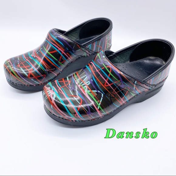 Dansko Shoes - Dansko-Multicolor splash Leather Clogs 36